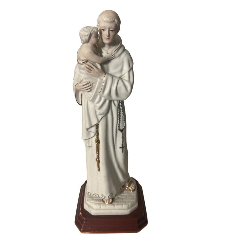Saint Anthony and Child Porcelain Figurine Coelho Portugal Spiritual Home Decor